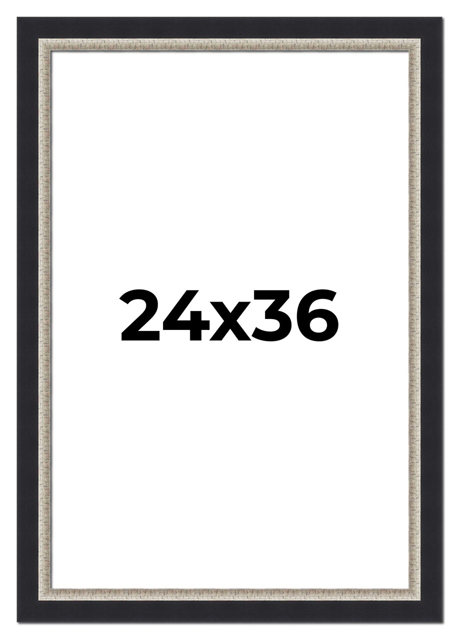 24x36 Embellished Picture Frame with UV-Resistant Acrylic & Acid Free Backing, Available in 3 Finishes - Black, Brown, Gold